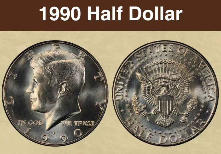1990 Kennedy Half Dollar obverse showing JFK portrait, date, and mint mark